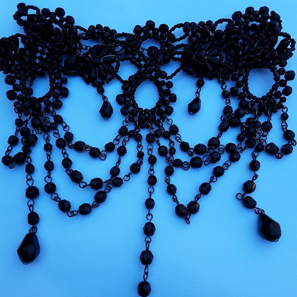 Goth Romantic Black Austrian chocker necklace